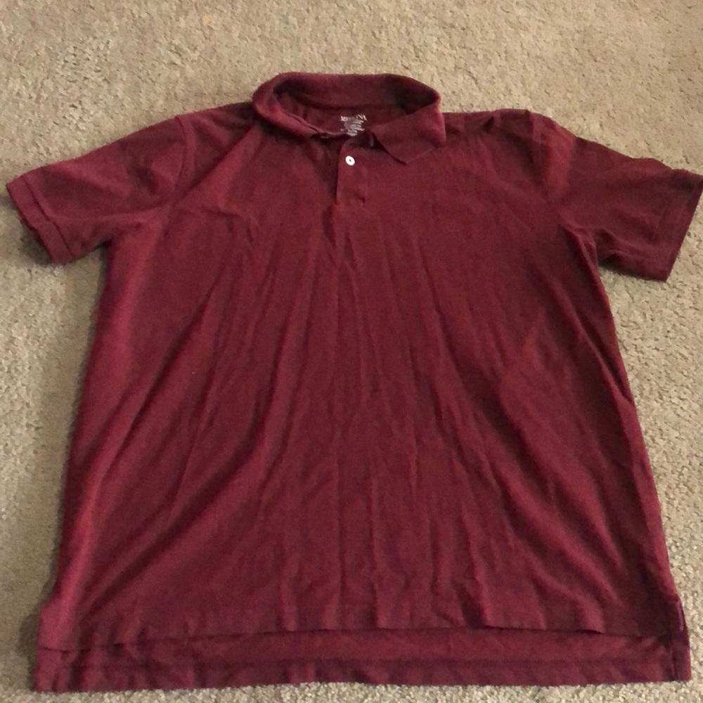 Maroon extra large short sleeve polo quarter button